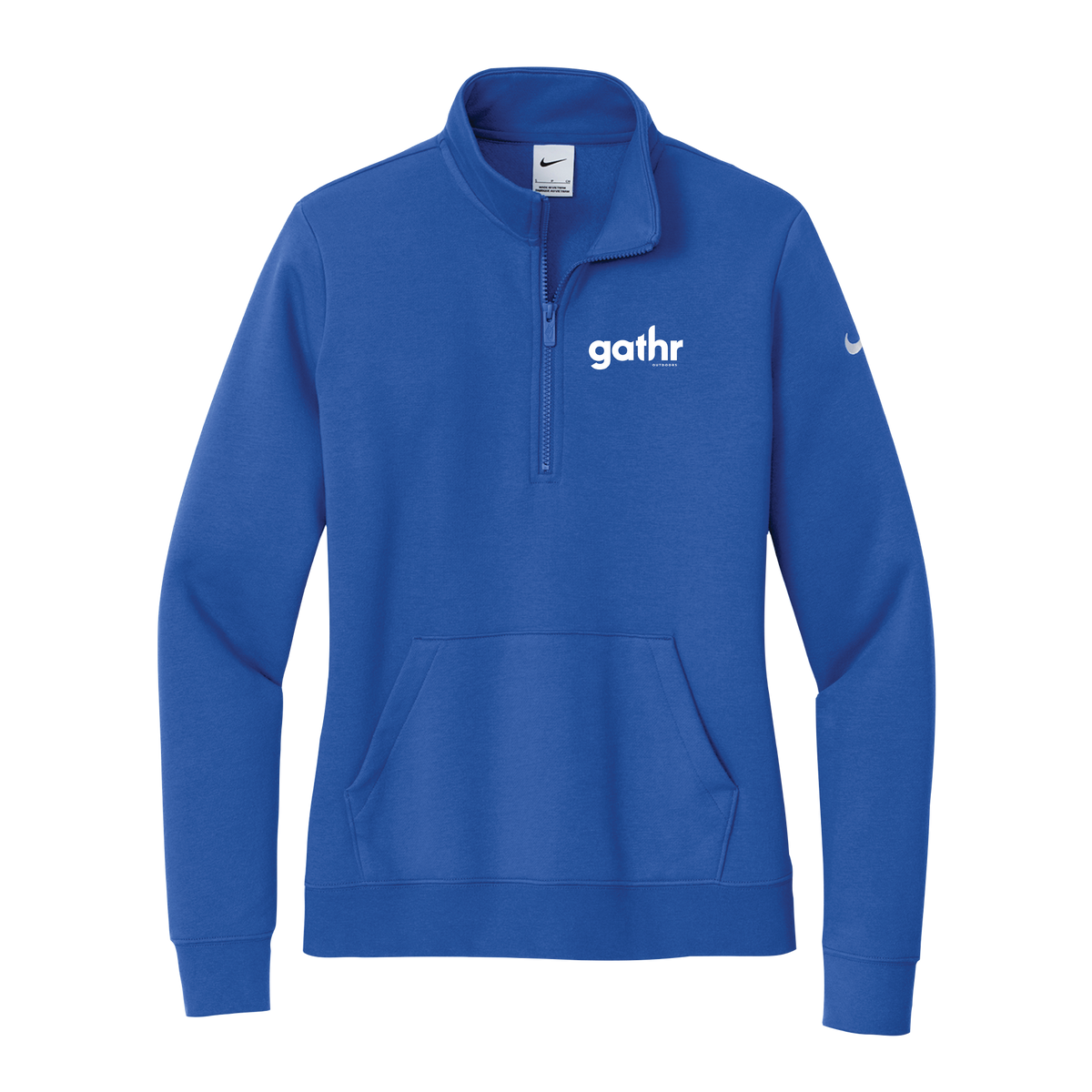 Gathr Women's Nike Club Fleece Sleeve Swoosh Half Zip