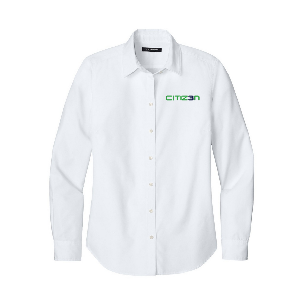 CITIZ3N Women's Long Sleeve Nailhead Dress Shirt