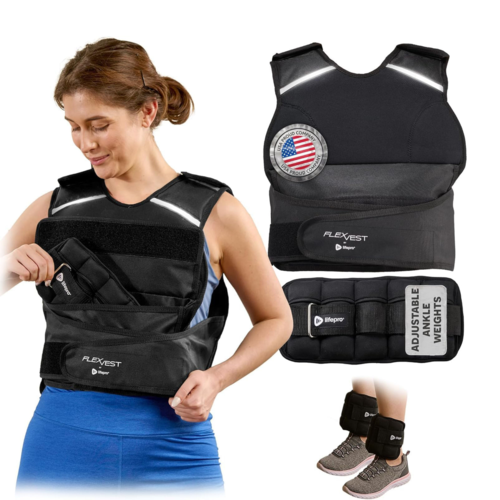 Lifepro Weighted FlexVest with Ankle Weights, Women 5-15 lb - LP-FLXVST-W-BLK.png