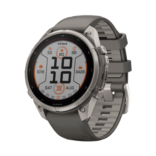 Garmin Fenix 9 Pro Solar GPS Smartwatch Titanium with Pebble Gray/Silver Gray Silicone Band, 47mm - 010-04338-05.png