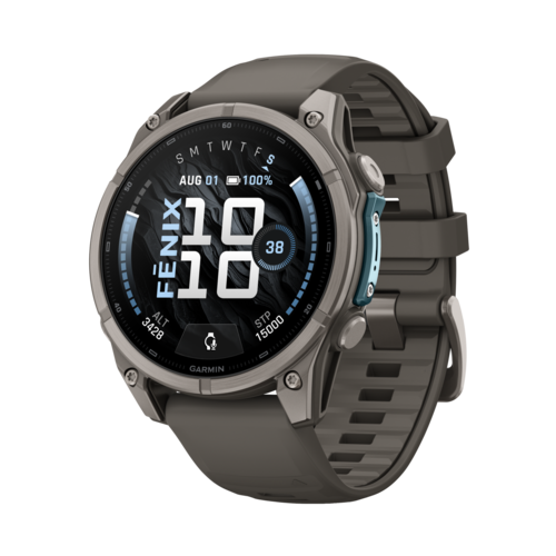 Garmin Fenix 9 GPS Smartwatch Titanium with Pebble Gray Silicone Band, 47mm - 010-04762-00.png