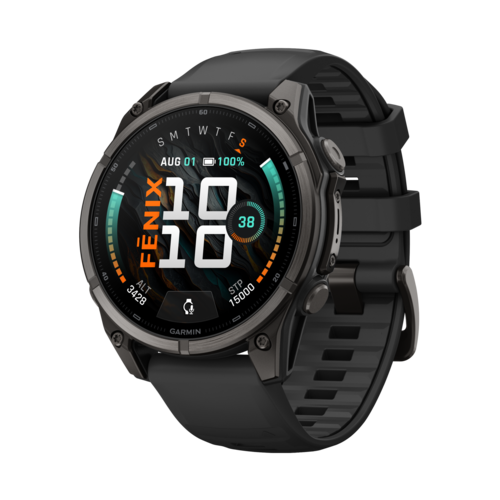 Garmin Fenix 9 GPS Smartwatch Carbon Gray DLC Titanium with Black Silicone Band, 47mm - 010-04762-10.png