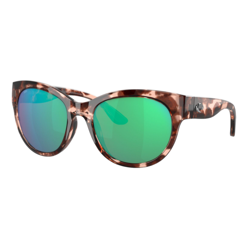 Costa Womens Maya Sunglasses Shiny Coral Tortoise/Green Mirror 580G, Size 55 frame - 06S9011-90110155.png