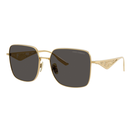 Dolce & Gabbana Womens DG2310 Sunglasses Gold/Dark Grey, Size 57 frame - 0DG2310-02SLASH8757.png