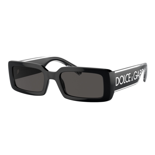Dolce & Gabbana Womens DG6187 Sunglasses, Black/Dark Grey Solid, Size 53 frame - 0DG6187-501SLASH8753.png