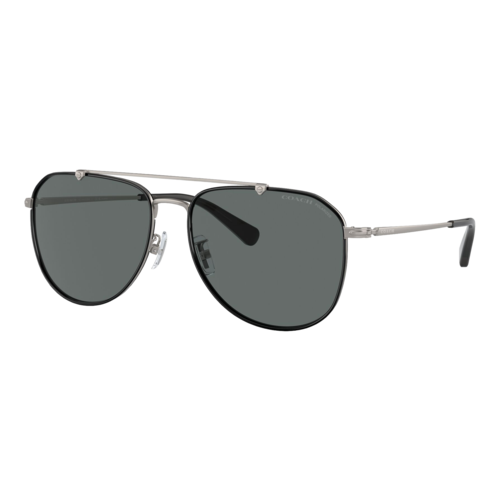 Coach Polarized Metal Windsor Pilot Sunglasses, Satin Gunmetal/Polarized Grey Solid, Size 59 frame - 0HC7164-93688159.png