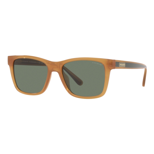 Coach Retro Square Badge Sunglasses Amber/Green Solid, Size 56 frame - 0HC8359U-52513H56.png