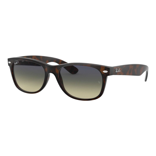 Ray-Ban Polarized New Wayfarer Matte Sunglasses, Matte Tortoise/Polarized Blue-Green Gradient, Size 52 frame - 0RB2132-894SLASH7652.png