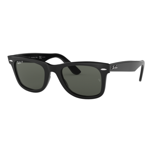 Ray-Ban Polarized Original Wayfarer Classic Sunglasses, Polished Black/Polarized Green, Size 50 frame - 0RB2140-901SLASH5850.png
