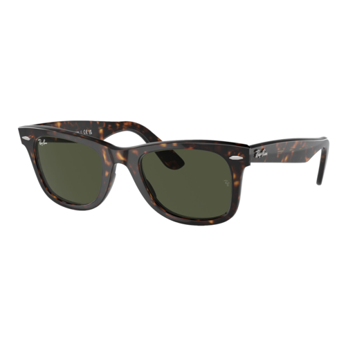 Ray-Ban Original Wayfarer Sunglasses Tortoise/Green Classic G-15, Size 50 frame - 0RB2140-902SLASH50.png