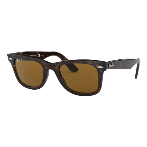 Ray-Ban Polarized Original Wayfarer Classic Sunglasses, Polished Tortoise/Polarized Brown, Size 50 frame - 0RB2140-902SLASH5750.png