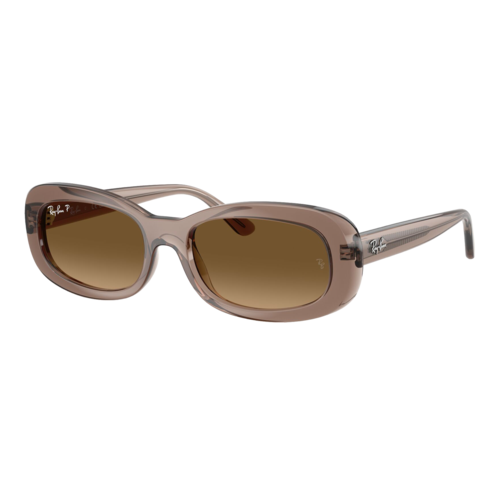Ray-Ban Womens Polarized RB2221 Sunglasses, Polished Transparent Beige/Gradient Brown Polarized, Size 53 frame - 0RB2221-6827M253.png