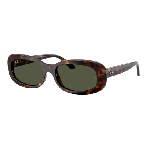 Ray-Ban Womens RB2221 Sunglasses Polished Havana/Green, Size 53 frame - 0RB2221-902SLASH3153.png