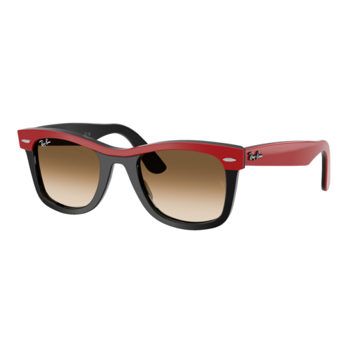 Ray-Ban Wayfarer Street Neat Sunglasses Polished Red On Black/Clear Gradient Brown, Size 50 frame - 0RB2240-955SLASH5150.png
