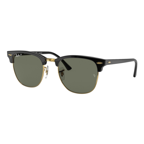 Ray-Ban Polarized Clubmaster Classic Sunglasses, Black/Polarized Green Classic G-15, Size 51 frame - 0RB3016-901SLASH5851.png