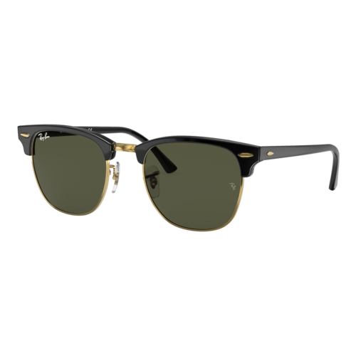 Ray-Ban Clubmaster Classic Sunglasses Black/Green Classic G-15, Size 49 frame - 0RB3016-W0365SLASH49.png