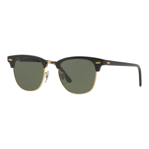 Ray-Ban Clubmaster Classic Sunglasses Black/Green Classic G-15, Size 51 frame - 0RB3016-W0365SLASH51.png