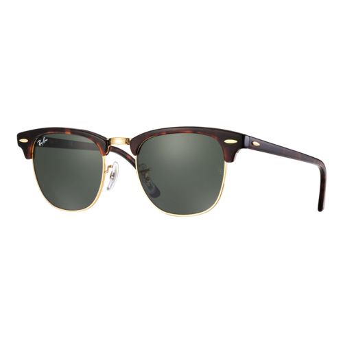 Ray-Ban Clubmaster Classic Sunglasses Tortoise/Green Classic G-15, Size 49 frame - 0RB3016-W0366SLASH49.png