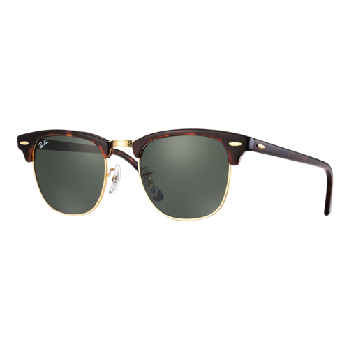 Ray-Ban Clubmaster Classic Sunglasses Tortoise/Green Classic G-15, Size 51 frame - 0RB3016-W0366SLASH51.png