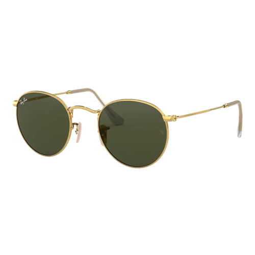 Ray-Ban Round Metal Sunglasses Gold/Green Classic G-15, Size 50 frame - 0RB3447-001SLASH50.png