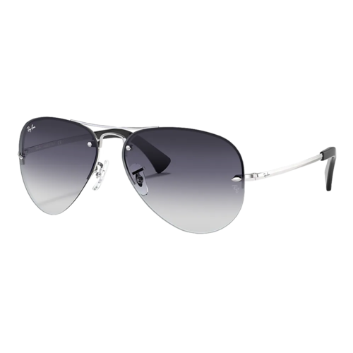 Ray-Ban Semi-Rimless Aviator Sunglasses Silver/Grey Gradient, Size 59 frame - 0RB3449-003SLASH8G59.png