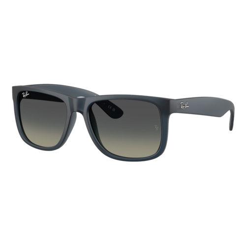 Ray-Ban Justin Classic Sunglasses Polished Rubber Blue/Gradient Grey, Size 54 frame - 0RB4165-68131155.png