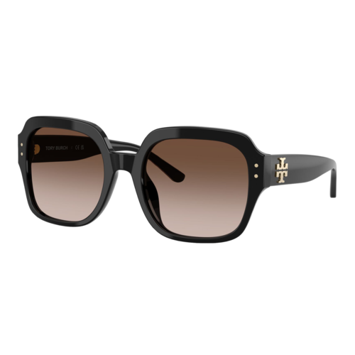 Tory Burch Womens Oversized Square Logo Sunglasses, Black/Dark Brown Gradient, Size 56 frame - 0TY7143U-17091356.png