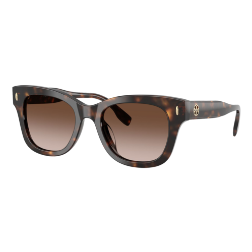 Tory Burch Womens Miller Wayfarer Sunglasses, Dark Tortoise/Brown Gradient, Size 51 frame - 0TY7225U-19641351.png