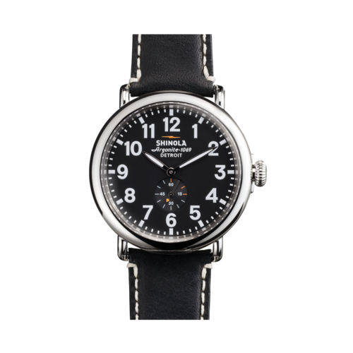 Shinola The Runwell Leather Strap Watch 47mm, Black - 10000012.png