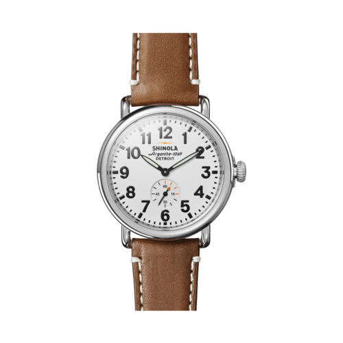Shinola The Runwell Leather Strap Watch 41mm, Tan - 10000109.png