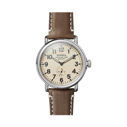 Shinola The Runwell Leather Strap Watch 41mm, Dark Nut Brown - 10000110.png