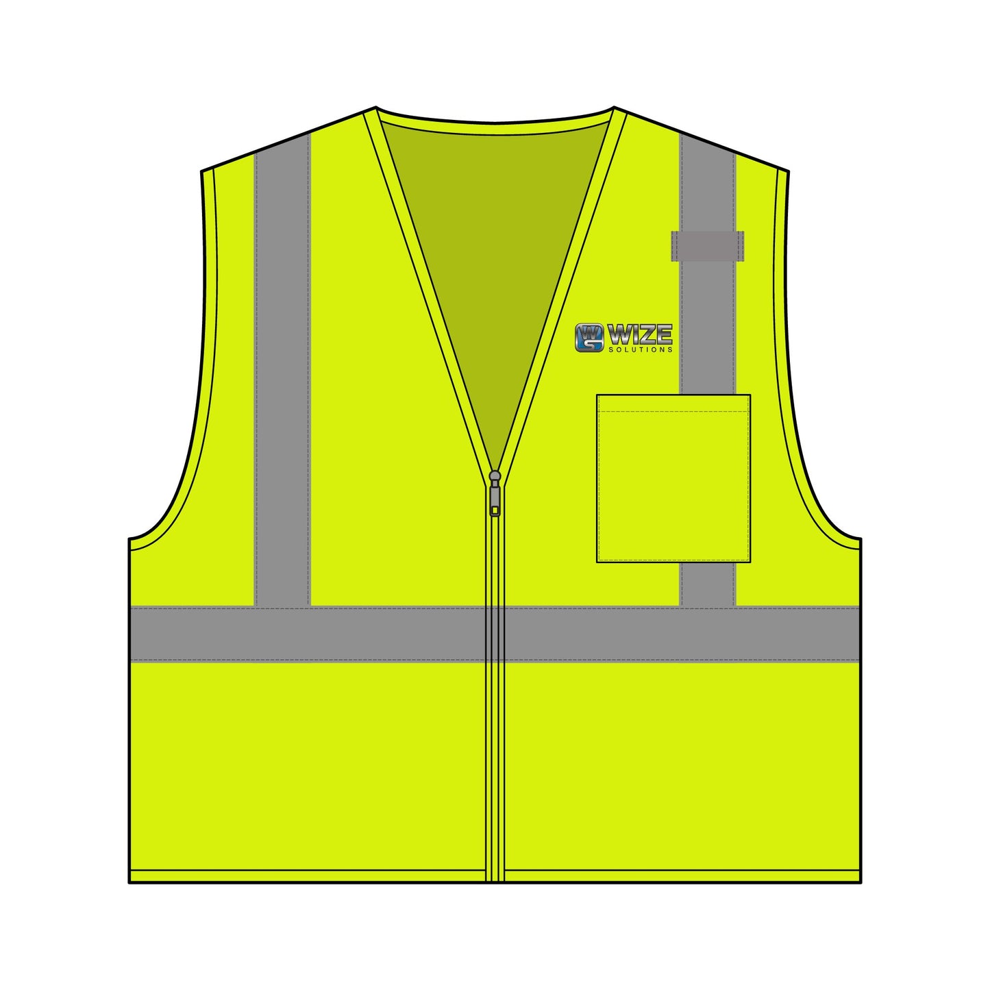 Wize Solutions Safety Mesh Zippered Vest