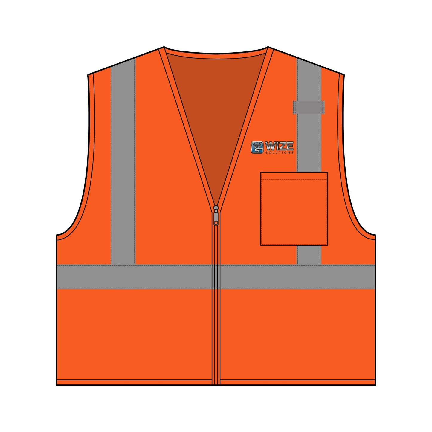 Wize Solutions Safety Mesh Zippered Vest