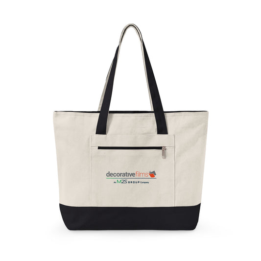 Decorative Films Zippered Canvas Tote Bag