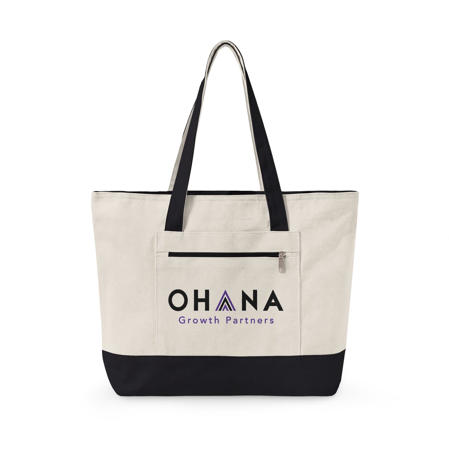 Ohana Zippered Canvas Tote Bag