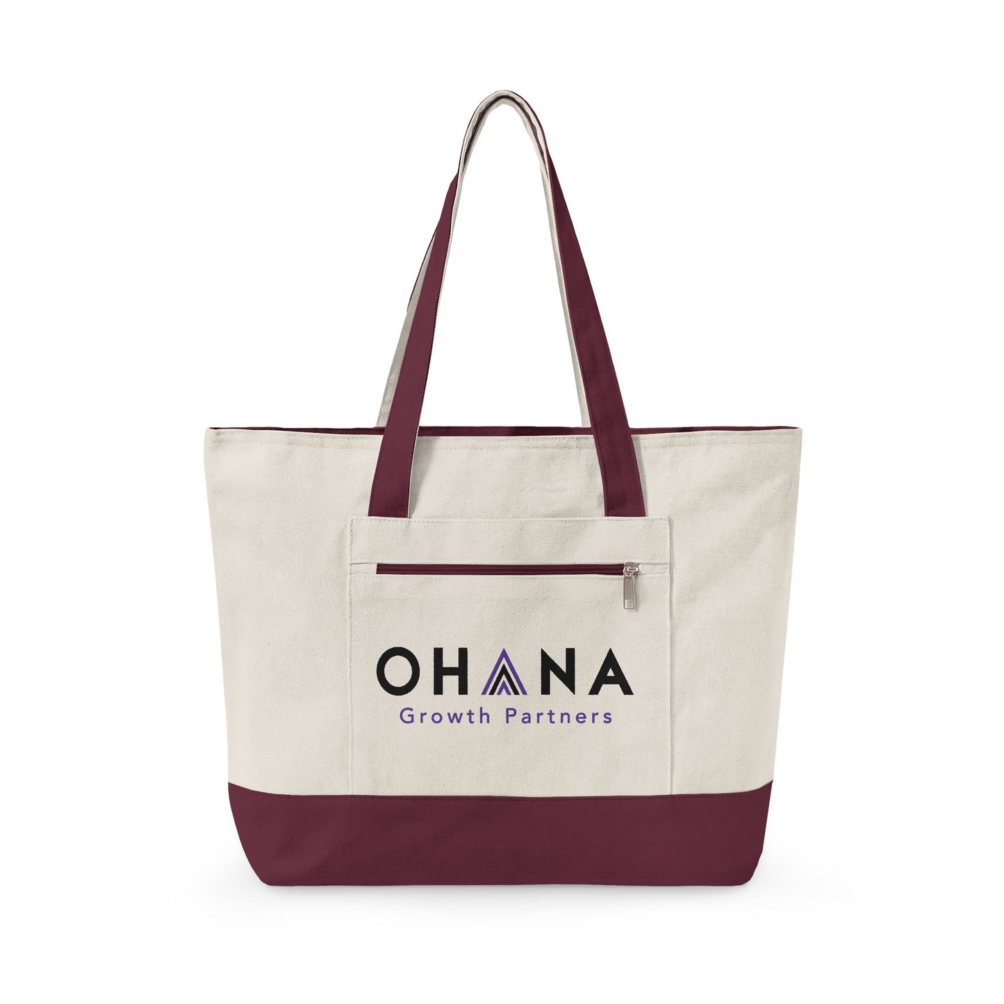 Ohana Zippered Canvas Tote Bag