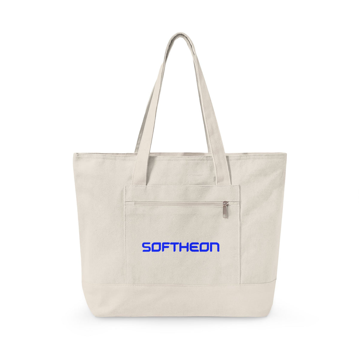 Softheon Zippered Canvas Tote Bag