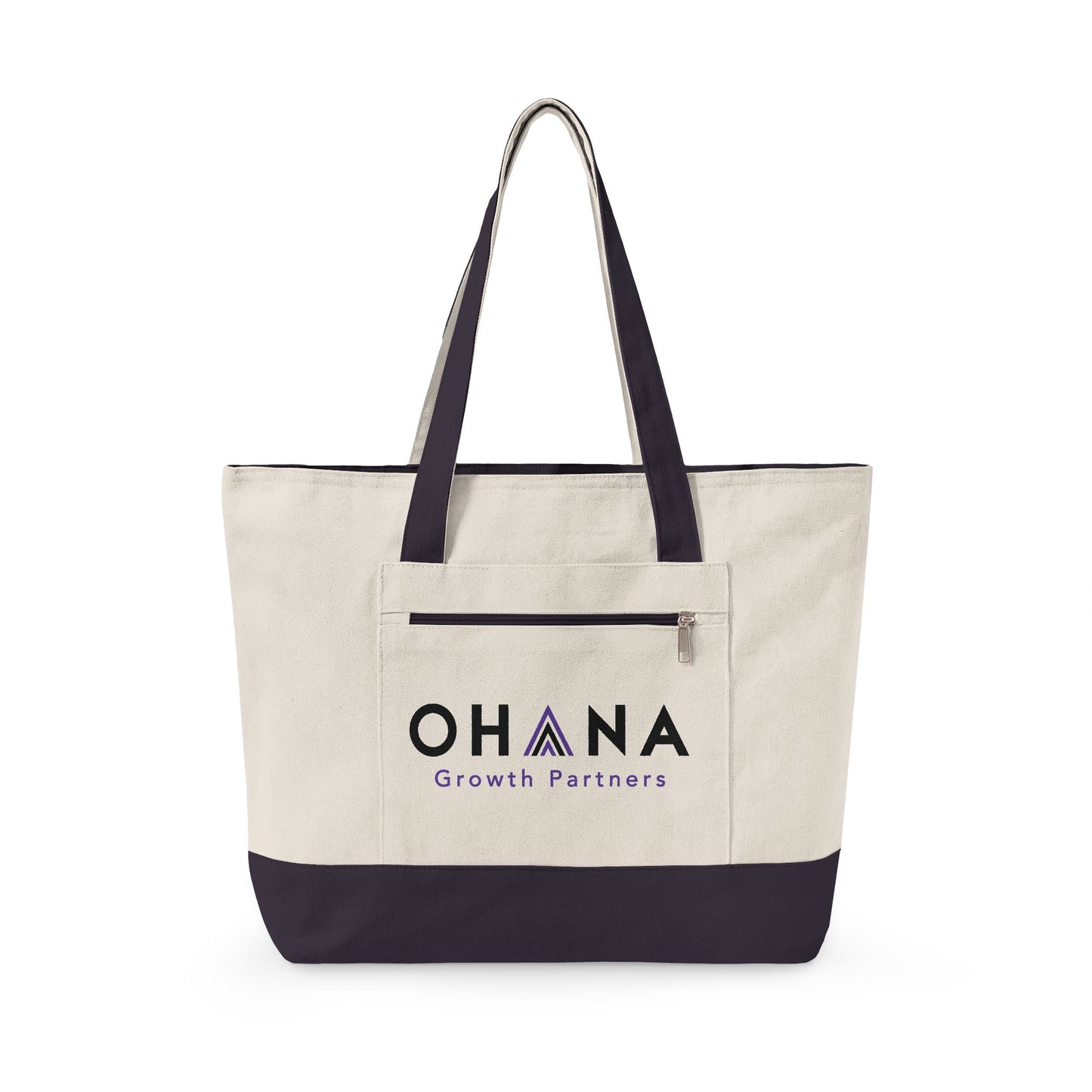 Ohana Zippered Canvas Tote Bag