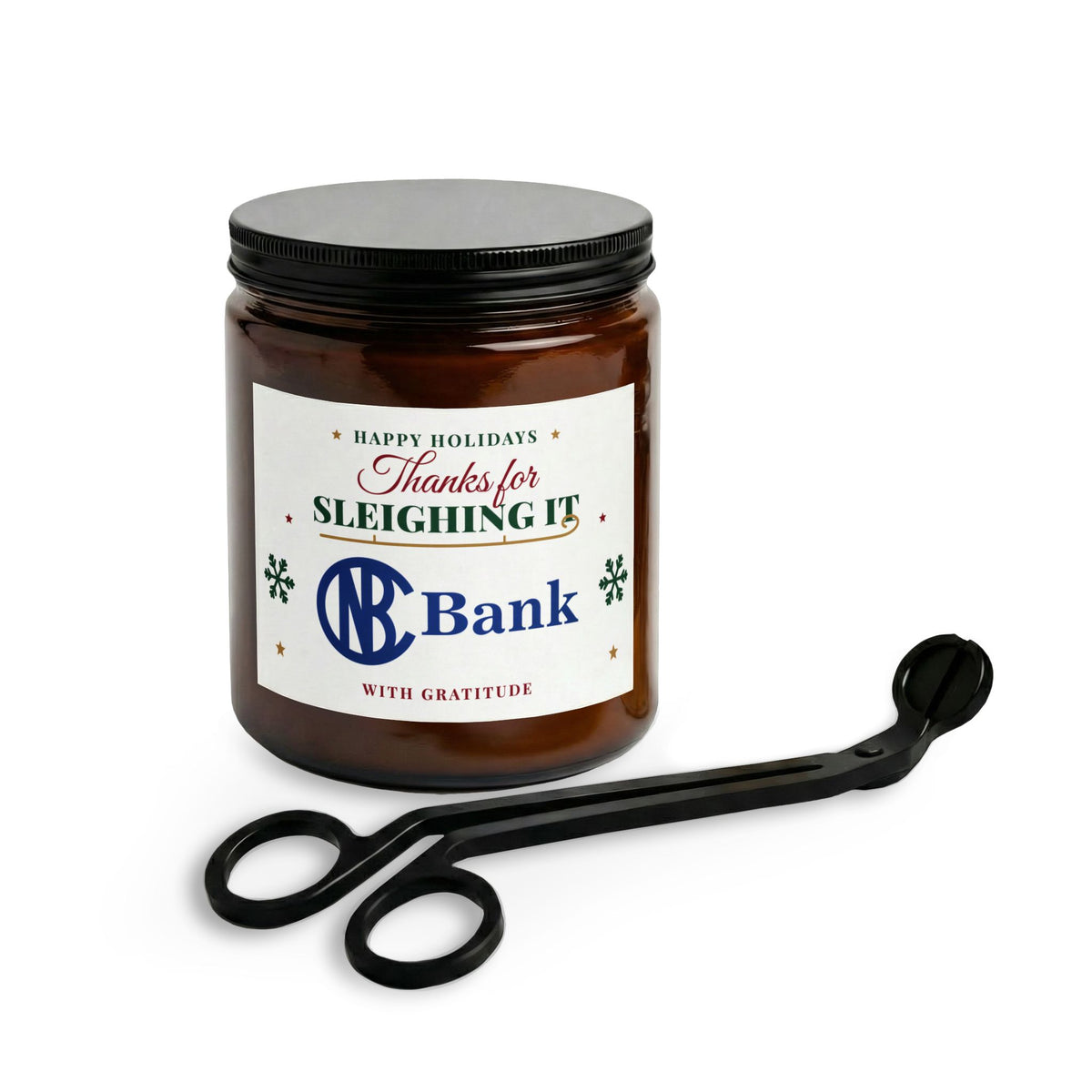 CNB Bank Christmas Candle Set with Wick Trimmer