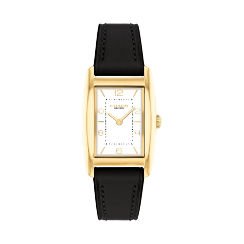 Coach Womens Reese Watch 24x35mm, White Satin Dial, Black Leather Strap - 14504312.png