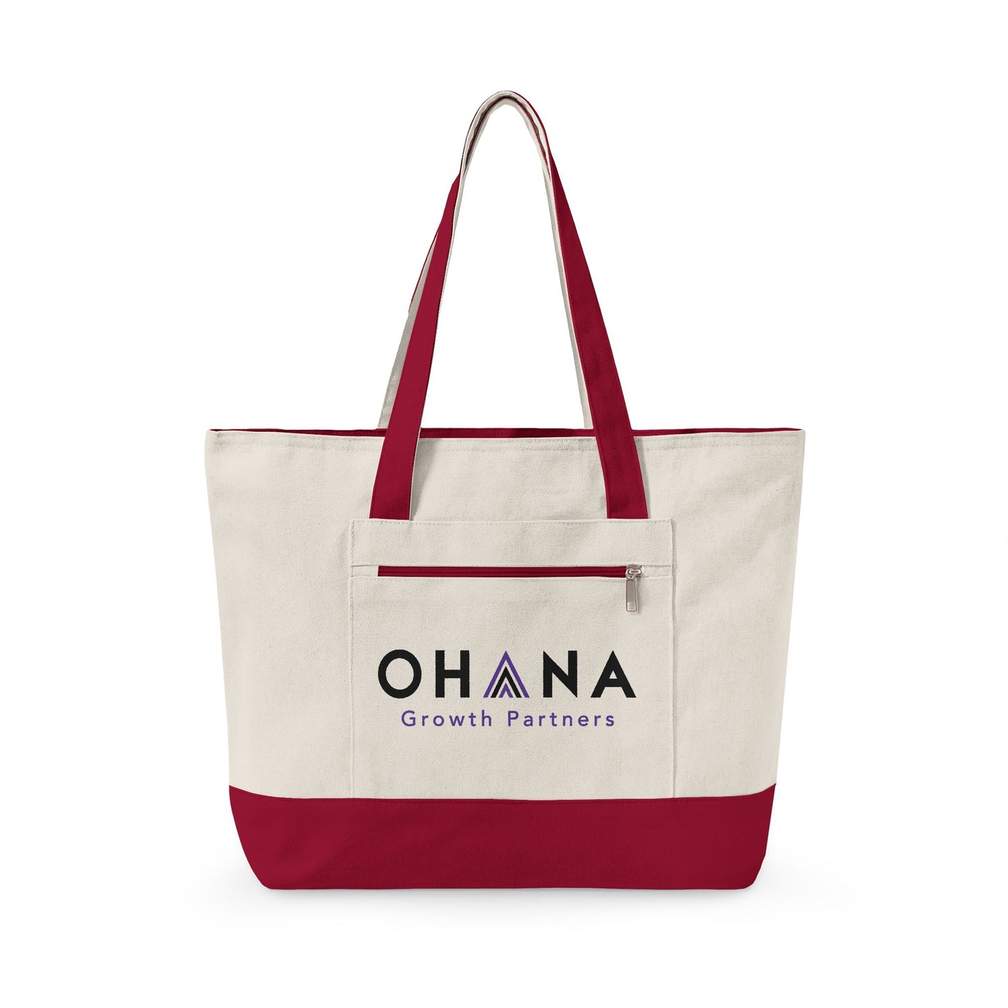 Ohana Zippered Canvas Tote Bag