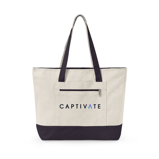 Captivate Zippered Canvas Tote Bag