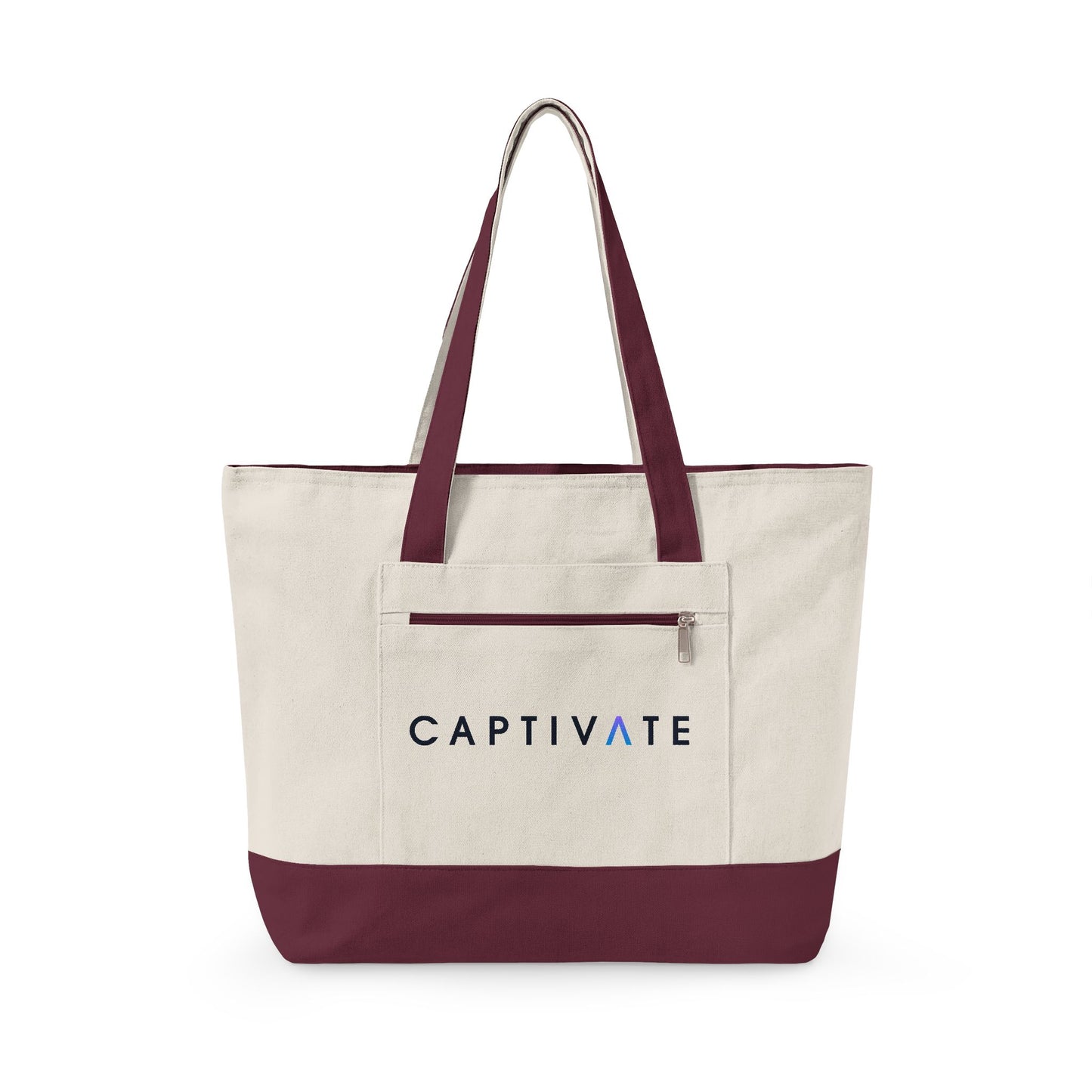 Captivate Zippered Canvas Tote Bag