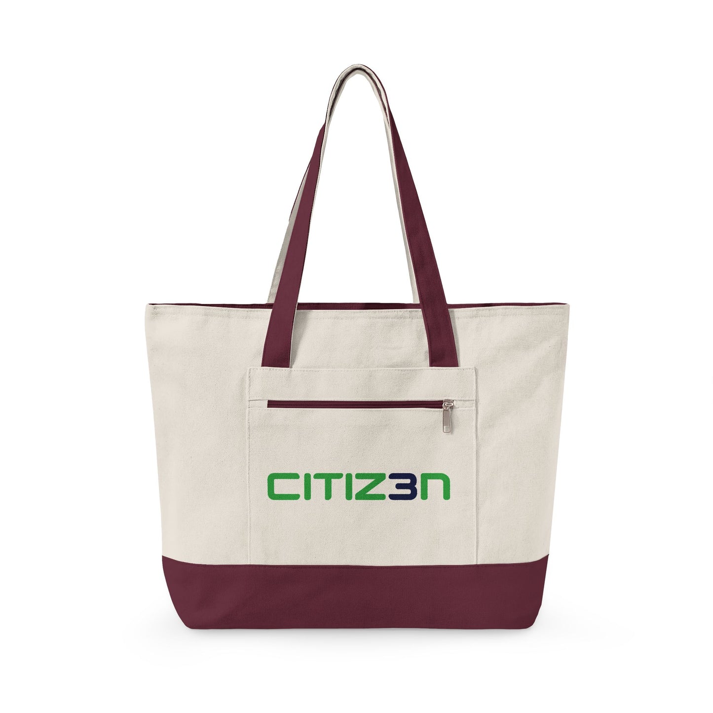 CITIZ3N Zippered Canvas Tote Bag