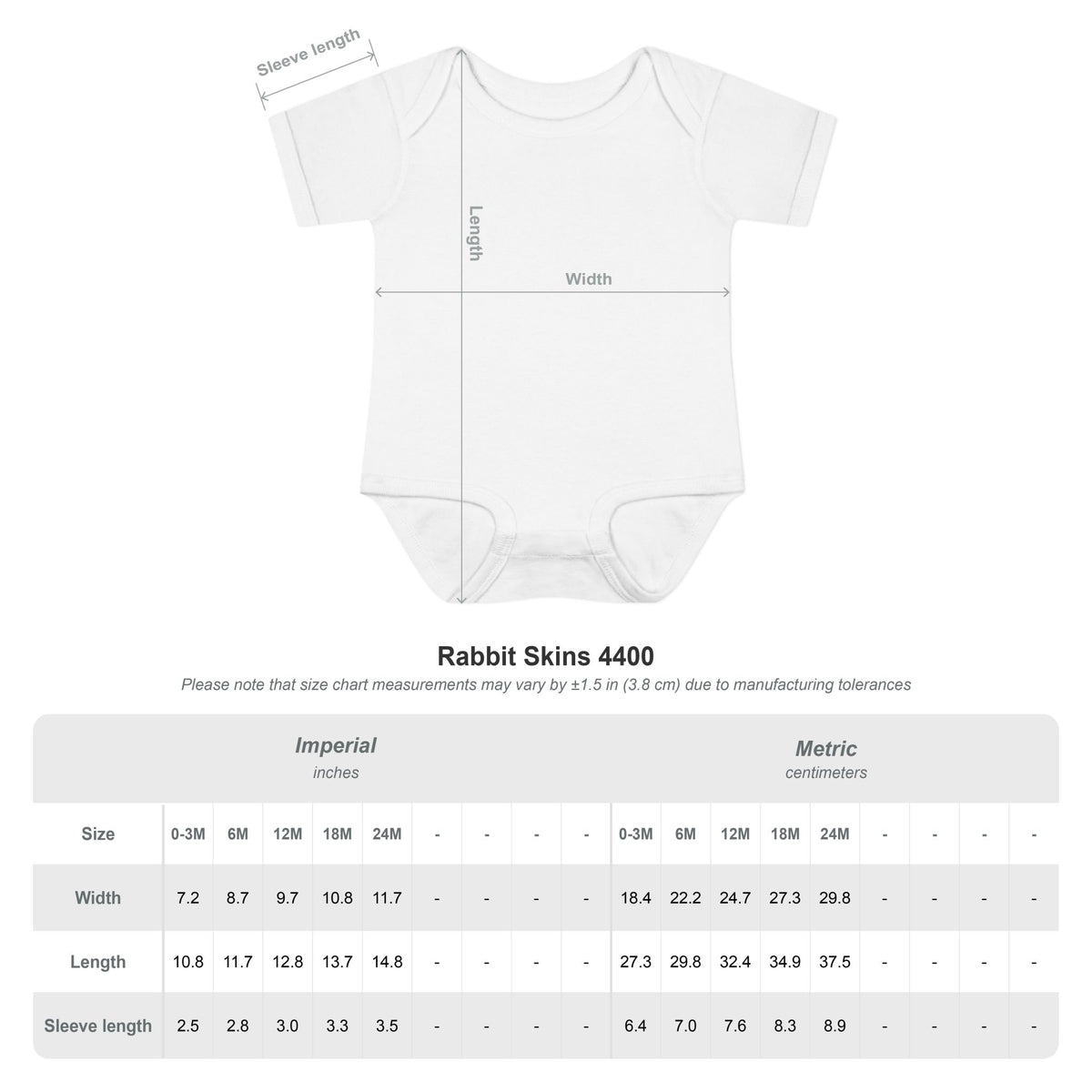 Copia Power Rabbit Skins Infant Short Sleeve Baby Rib Bodysuit