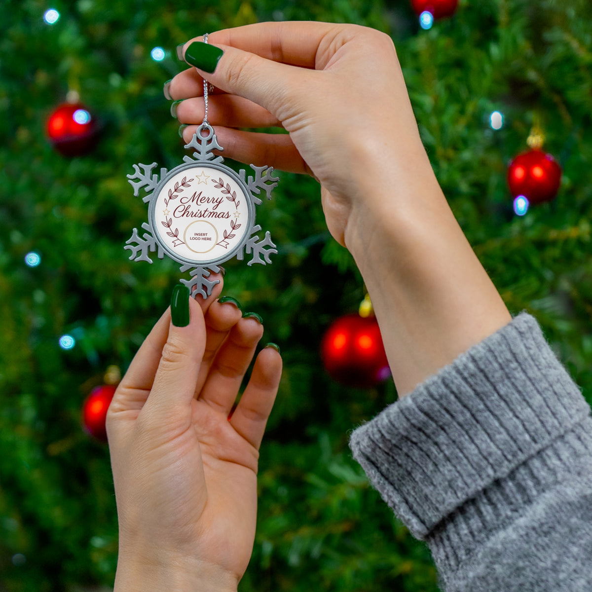 Custom Pewter Snowflake Ornament