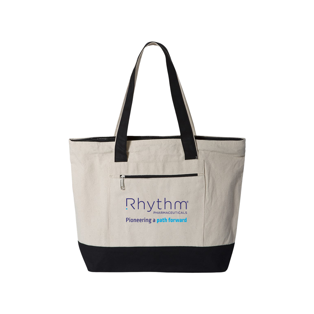 Rhythm Pharmaceutical Zippered Canvas Tote