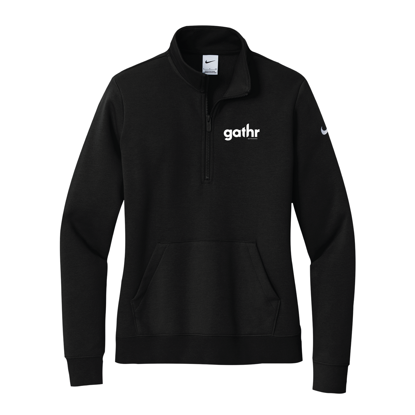 Gathr Women's Nike Club Fleece Sleeve Swoosh Half Zip