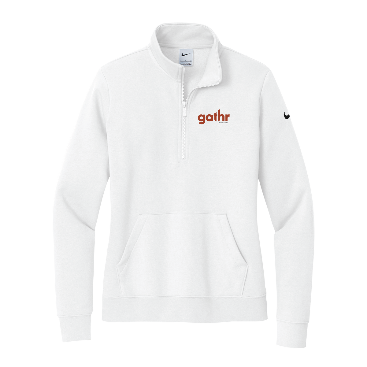 Gathr Women's Nike Club Fleece Sleeve Swoosh Half Zip