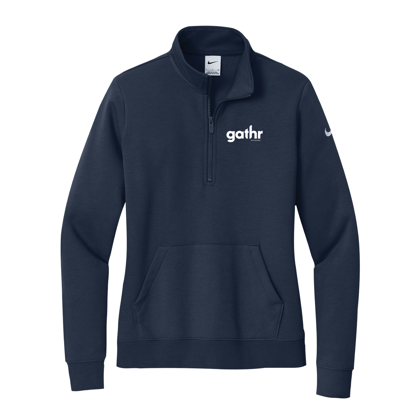 Gathr Women's Nike Club Fleece Sleeve Swoosh Half Zip